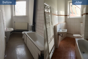 Apartment renovation bathroom before after
