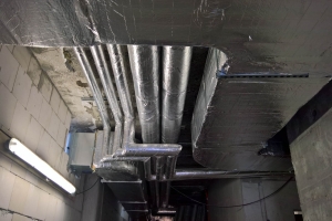 Office building heating pipes