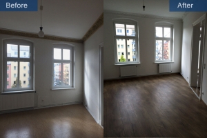 Old building renovation room before after