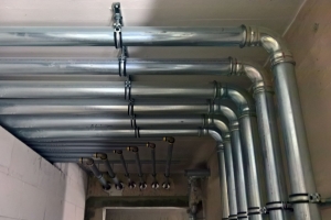 Office building water pipes